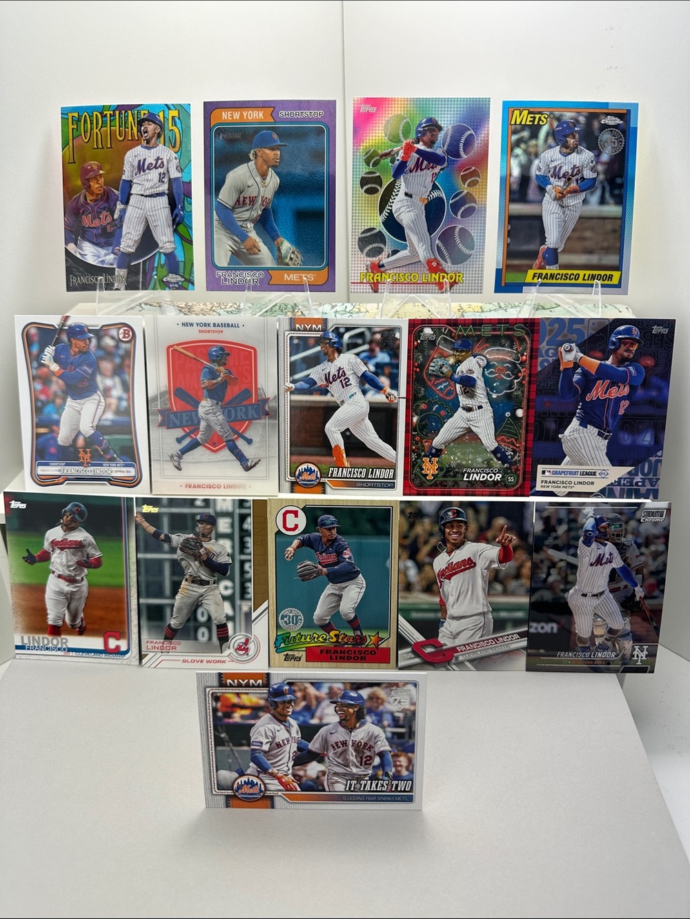 Francisco Lindor lot of 15 (Mets, Cleveland)